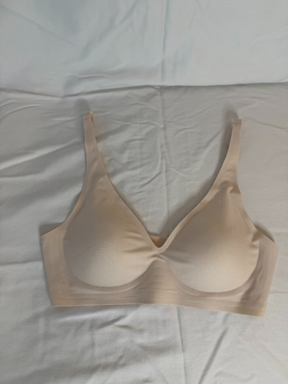 Women’s XL Nude Seamless Wireless Bra Molded Cups Comfort T-Shirt Bra